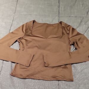 Brown Long Sleeve Women's Top
